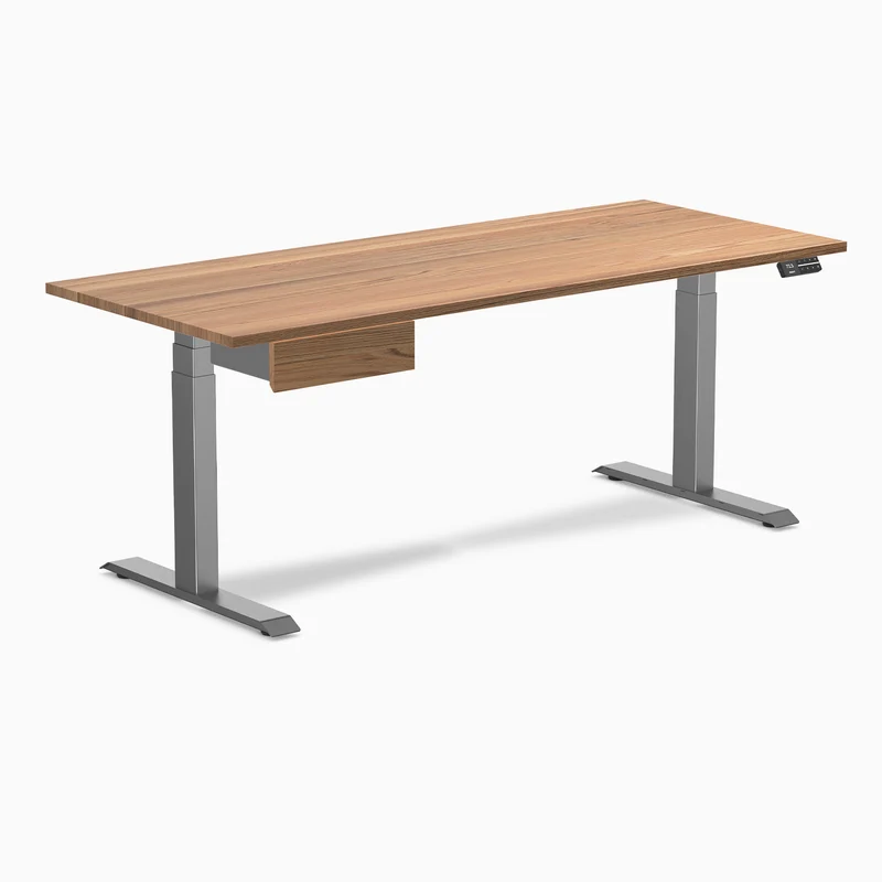 Desky Dual Hardwood Standing Desk With Drawer