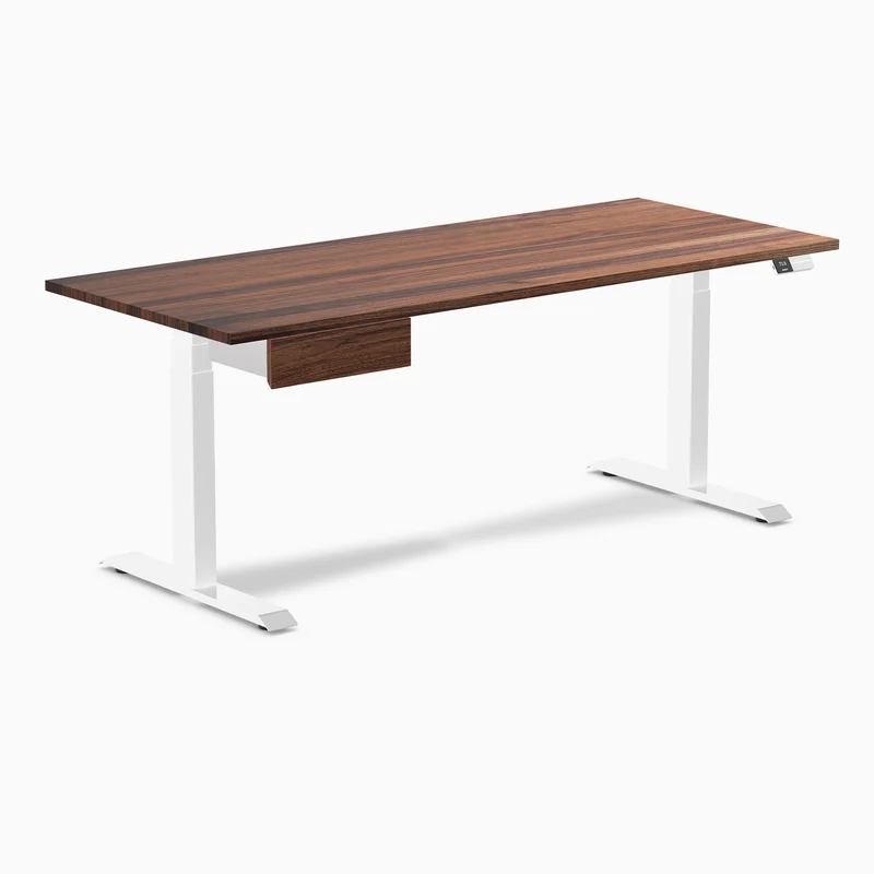 Desky Dual Hardwood Standing Desk With Drawer