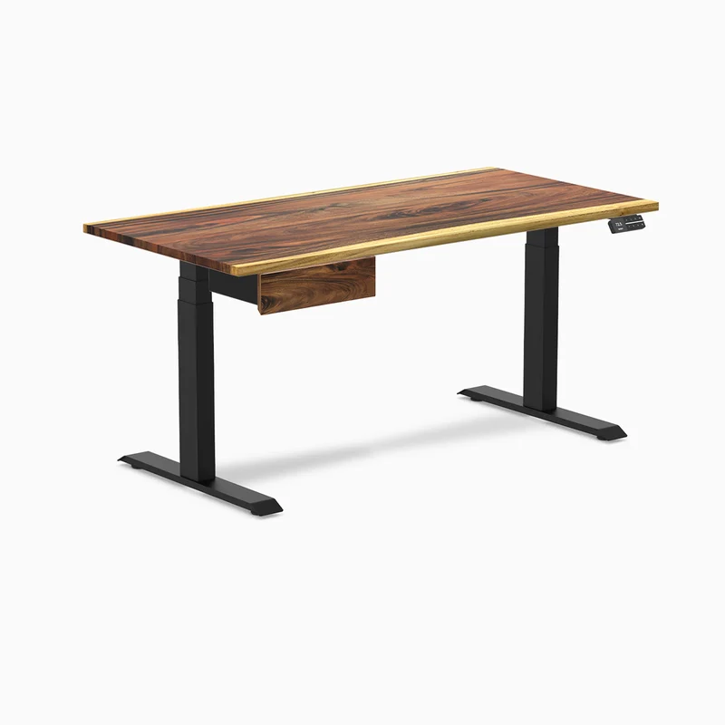 Desky Dual Hardwood Standing Desk With Drawer