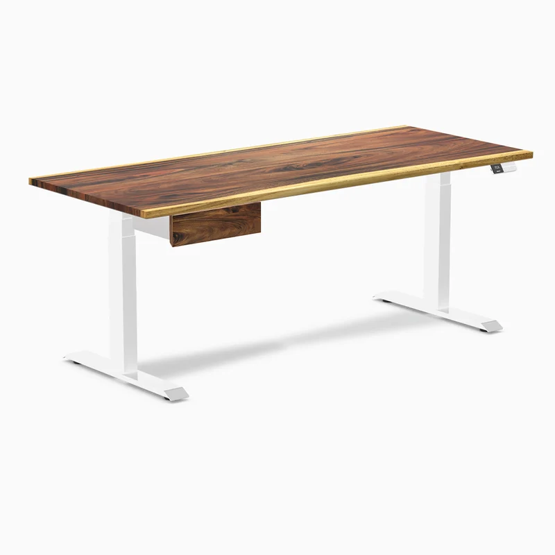 Desky Dual Hardwood Standing Desk With Drawer
