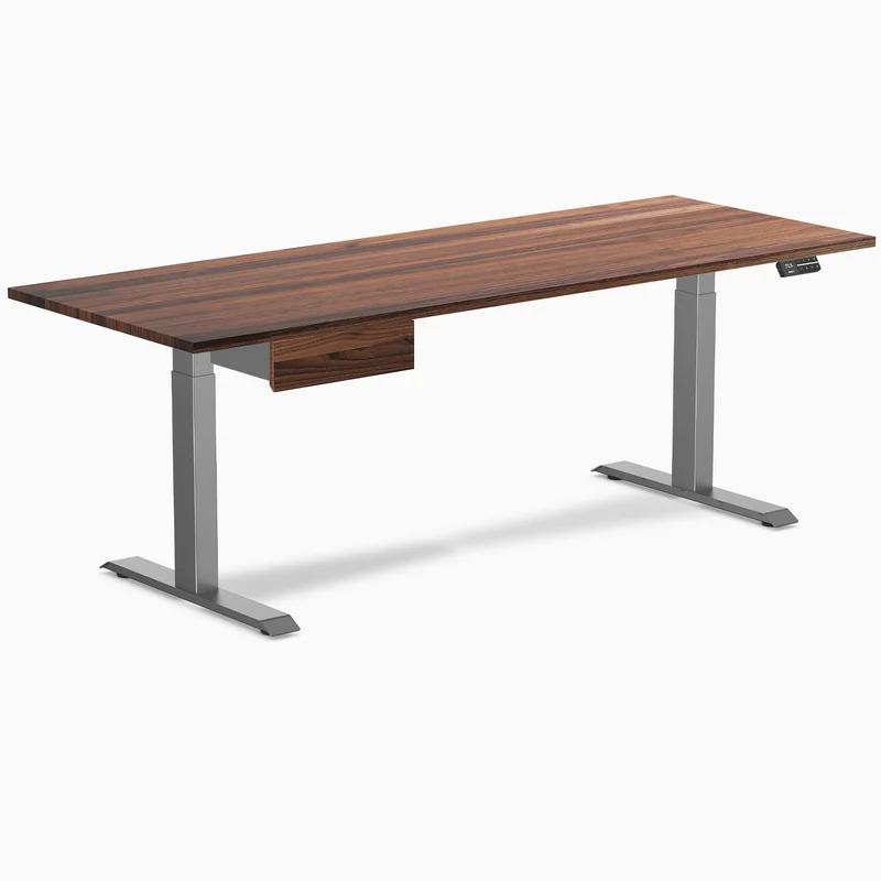 Desky Dual Hardwood Standing Desk With Drawer