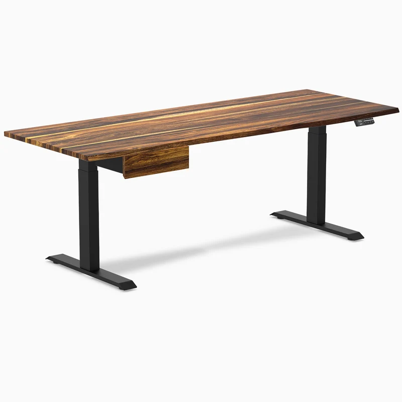 Desky Dual Hardwood Standing Desk With Drawer
