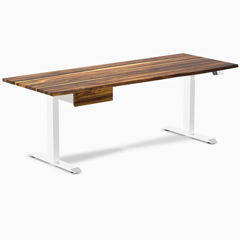 Desky Dual Hardwood Standing Desk With Drawer