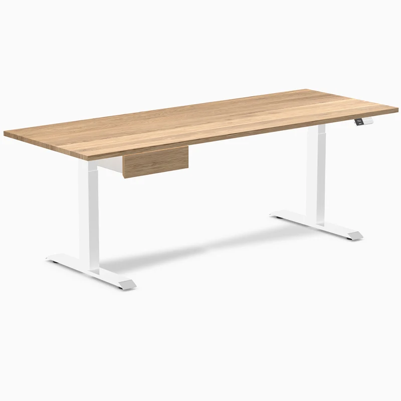 Desky Dual Hardwood Standing Desk With Drawer