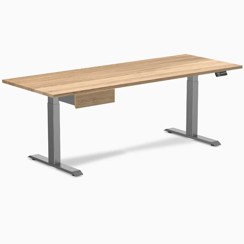 Desky Dual Hardwood Standing Desk With Drawer