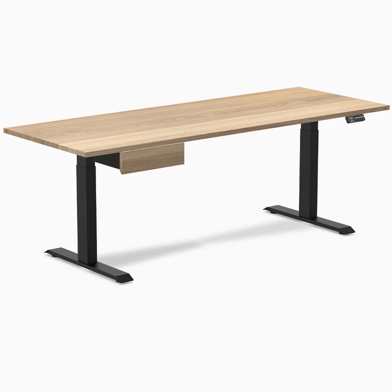 Desky Dual Hardwood Standing Desk With Drawer