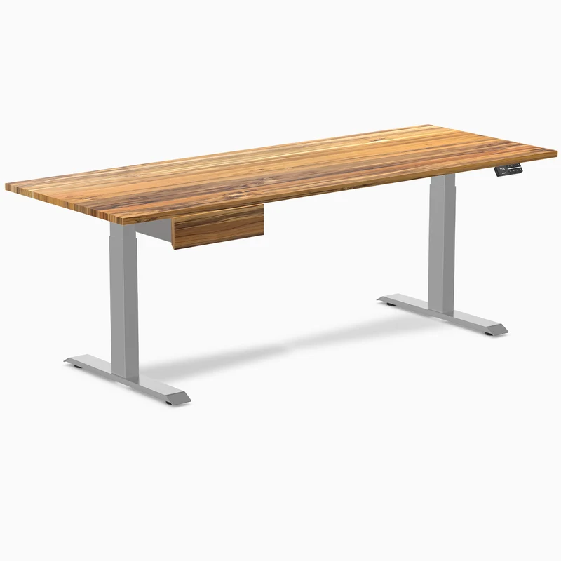 Desky Dual Hardwood Standing Desk With Drawer