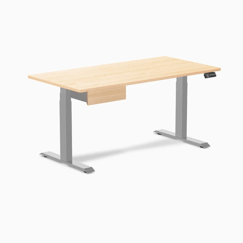 Desky Dual Hardwood Standing Desk With Drawer