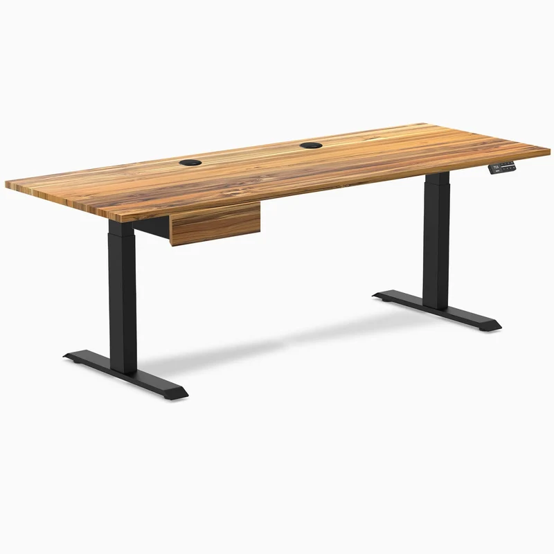 Desky Dual Hardwood Standing Desk With Drawer