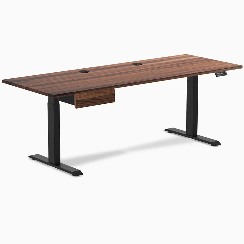 Desky Dual Hardwood Standing Desk With Drawer