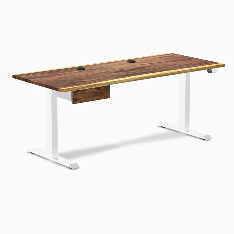 Desky Dual Hardwood Standing Desk With Drawer