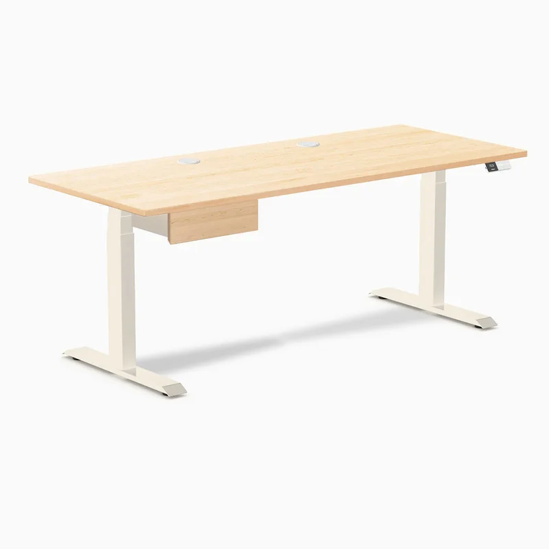 Desky Dual Hardwood Standing Desk With Drawer