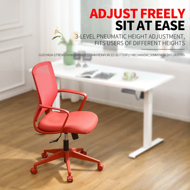 Z-EDGE Office Computer Chair, Ergonomic Back Mesh Office Desk Chair with Lumbar Support, Height Adjustment, Smooth Rolling Casters for Home Office