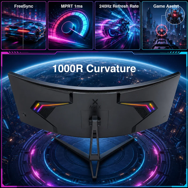 AGEX AG34S 34” 240Hz WQHD UltraWideCurved Gaming Monitor