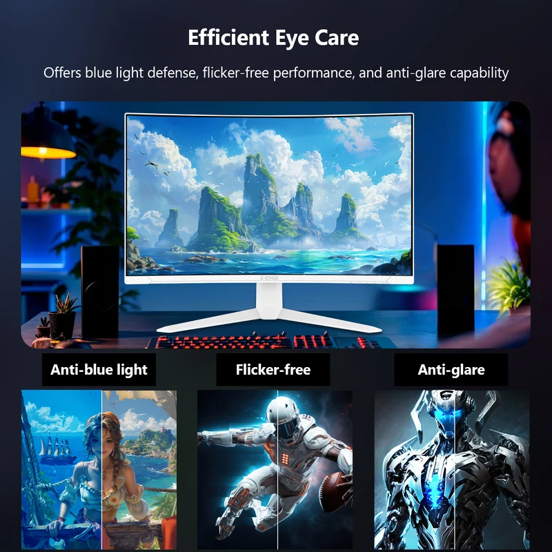 Z-EDGE UG27S 27" 300Hz Cuved Gaming White Monitor