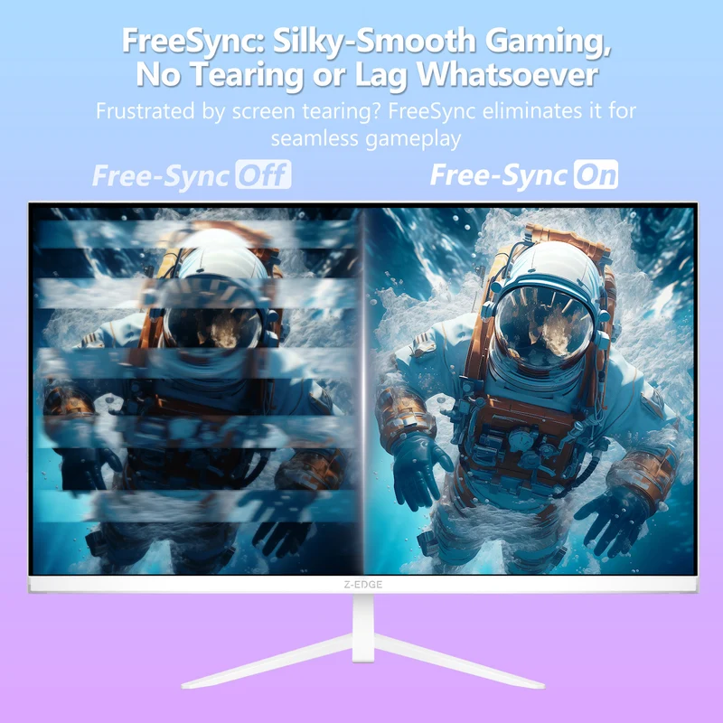 Z-EDGE 24" 240Hz IPS Gaming Monitor - White Monitor