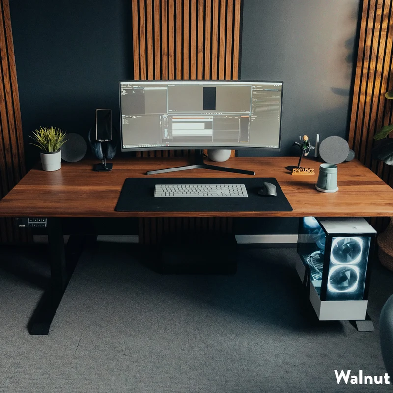 Desky Dual Hardwood Sit Stand Desk