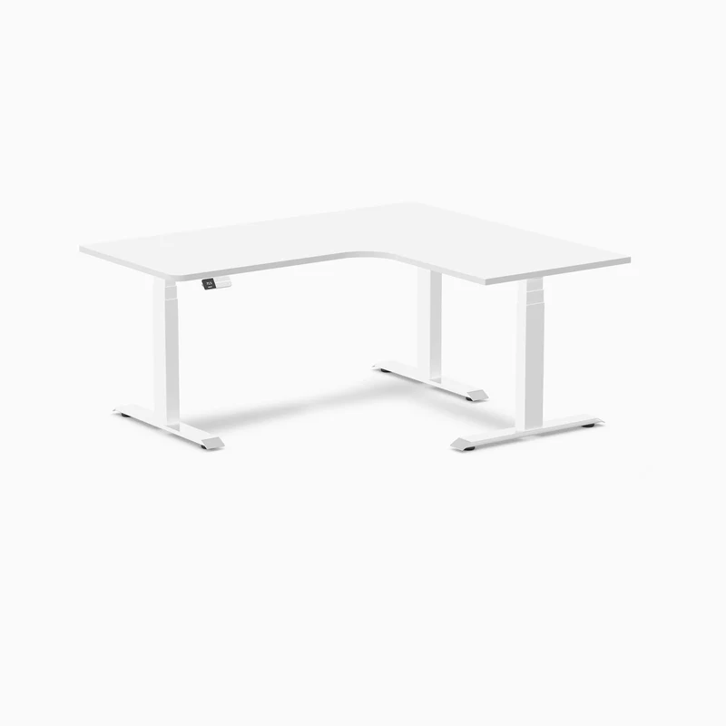 Desky L-Shape Curved Laminate Sit Stand Desk