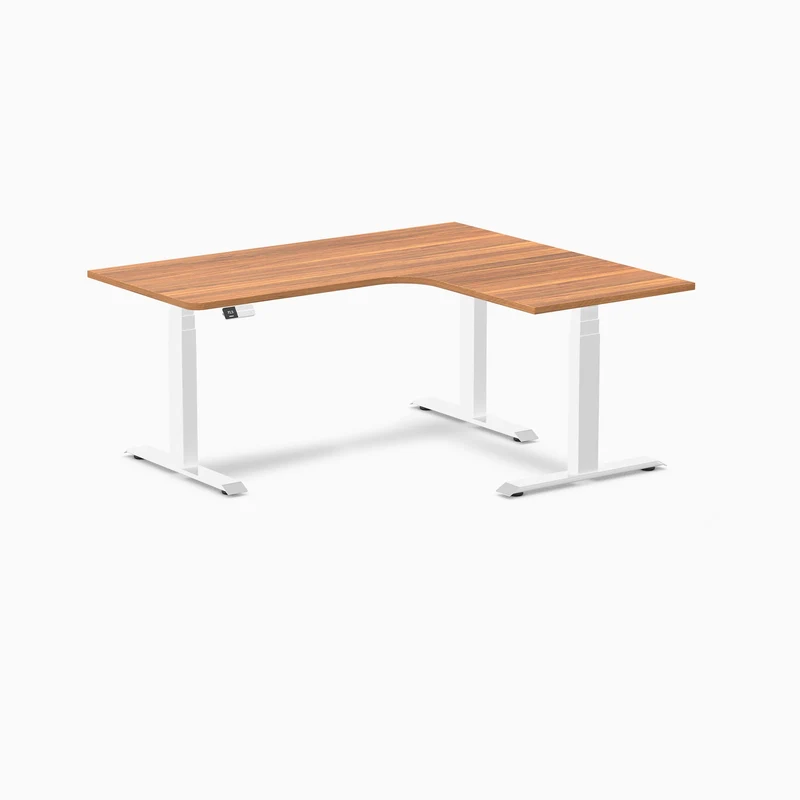 Desky L-Shape Curved Laminate Sit Stand Desk