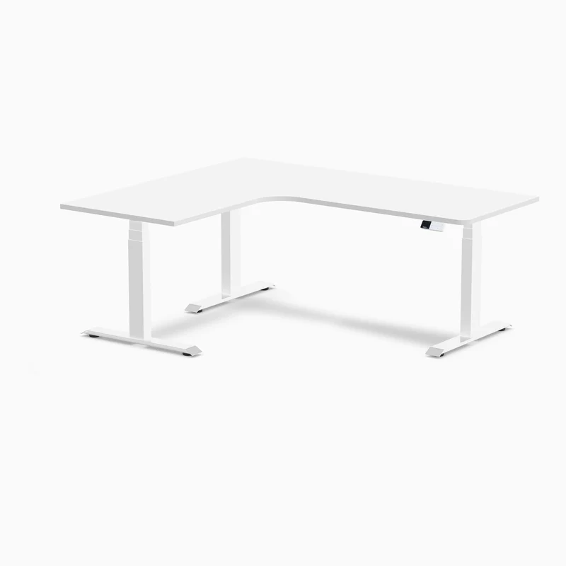 Desky L-Shape Curved Laminate Sit Stand Desk