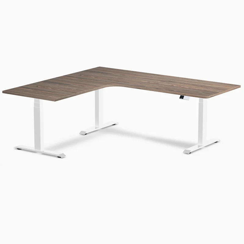 Desky L-Shape Curved Laminate Sit Stand Desk