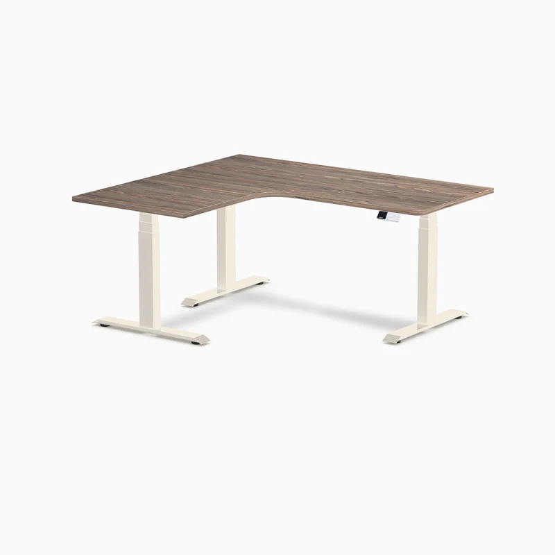 Desky L-Shape Curved Laminate Sit Stand Desk