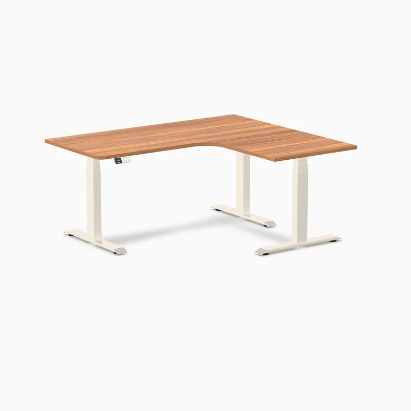 Desky L-Shape Curved Laminate Sit Stand Desk