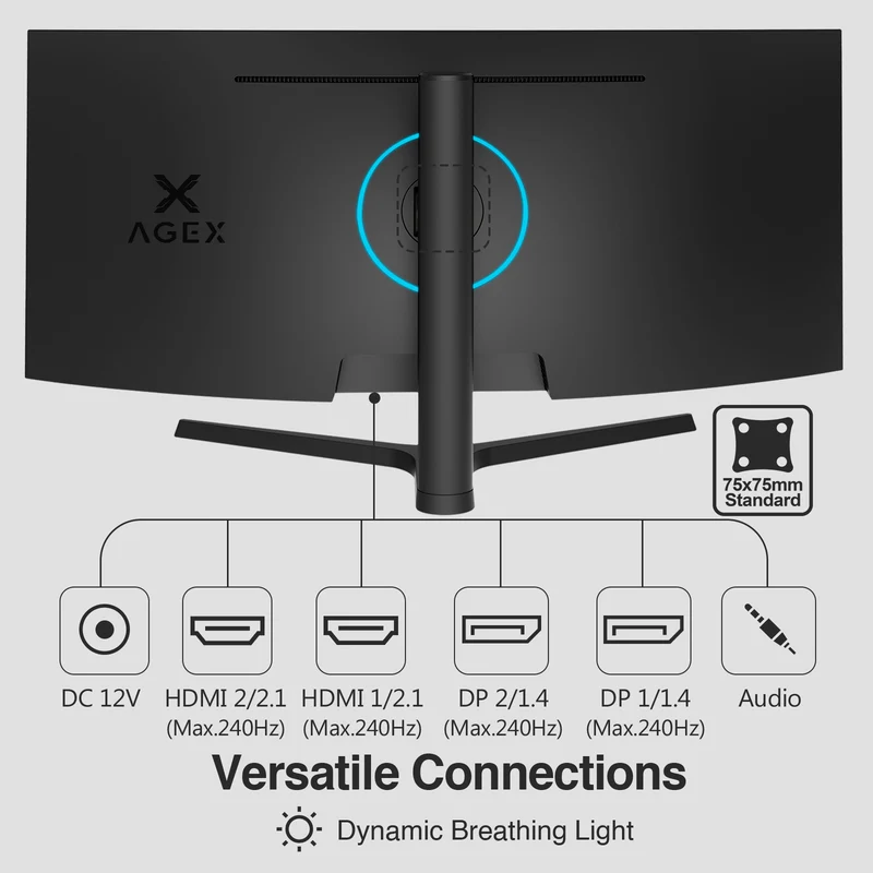 AGEX AG34P 34" 240Hz Ultrawide Curved Gaming Monitor