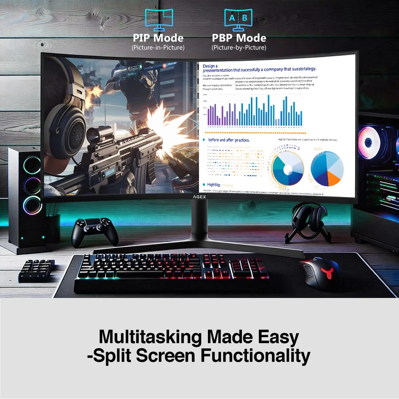 AGEX AG34P 34" 240Hz Ultrawide Curved Gaming Monitor