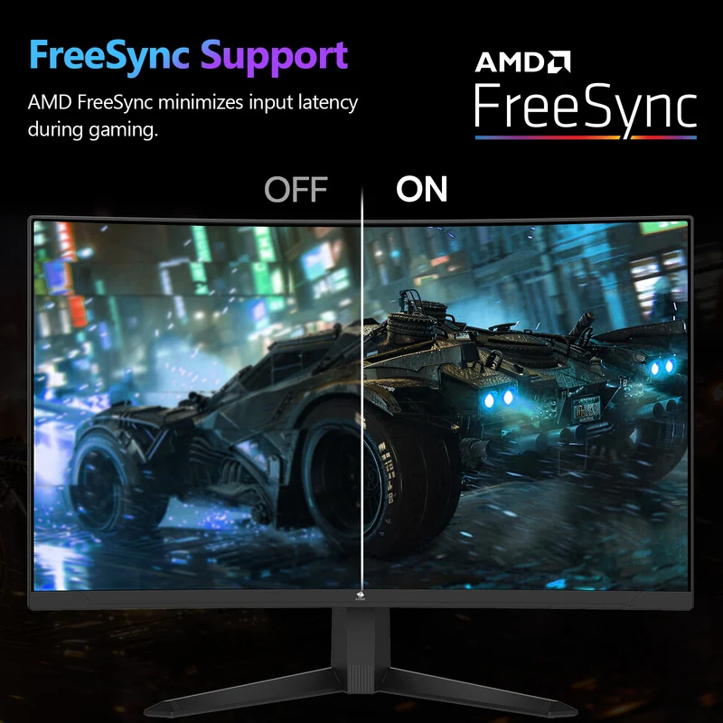 Refurbished: 27" 300Hz Curved Gaming Monitor, 1ms 16:9 FHD 1080P Frameless Curved Monitor
