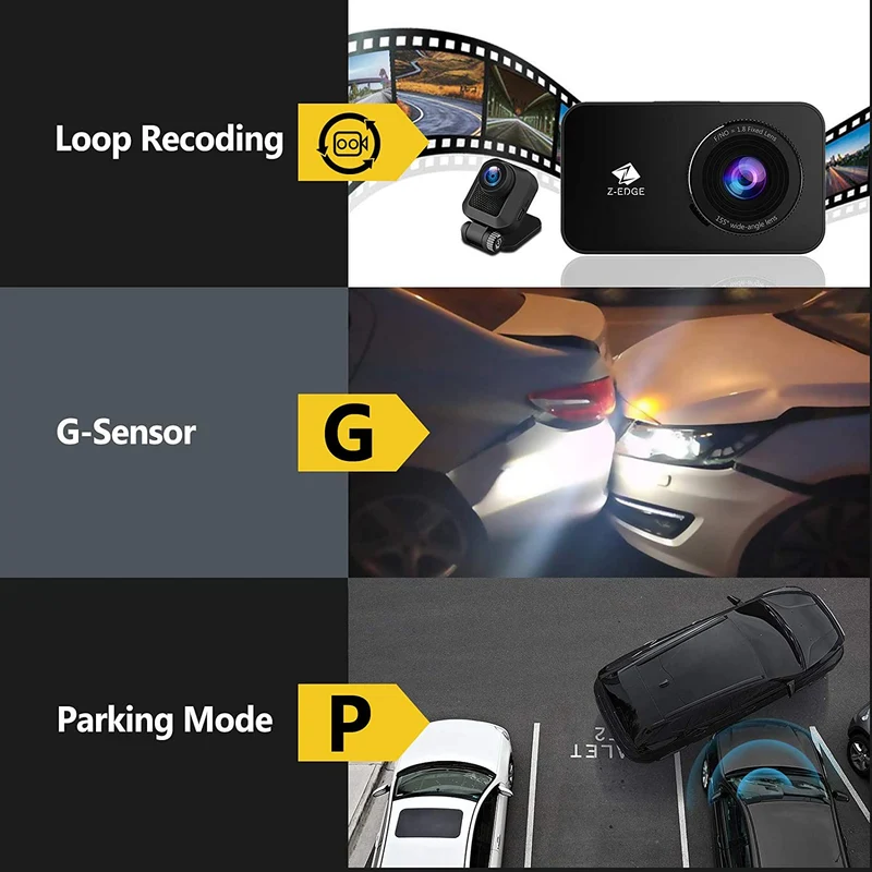 Refurbished: Dual Dash Cam, WiFi&App Connection, Full HD 1080P, Front and Rear Dash Cam