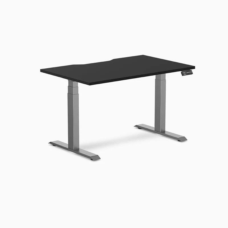 Desky Dual Scalloped Laminate Sit Stand Desk