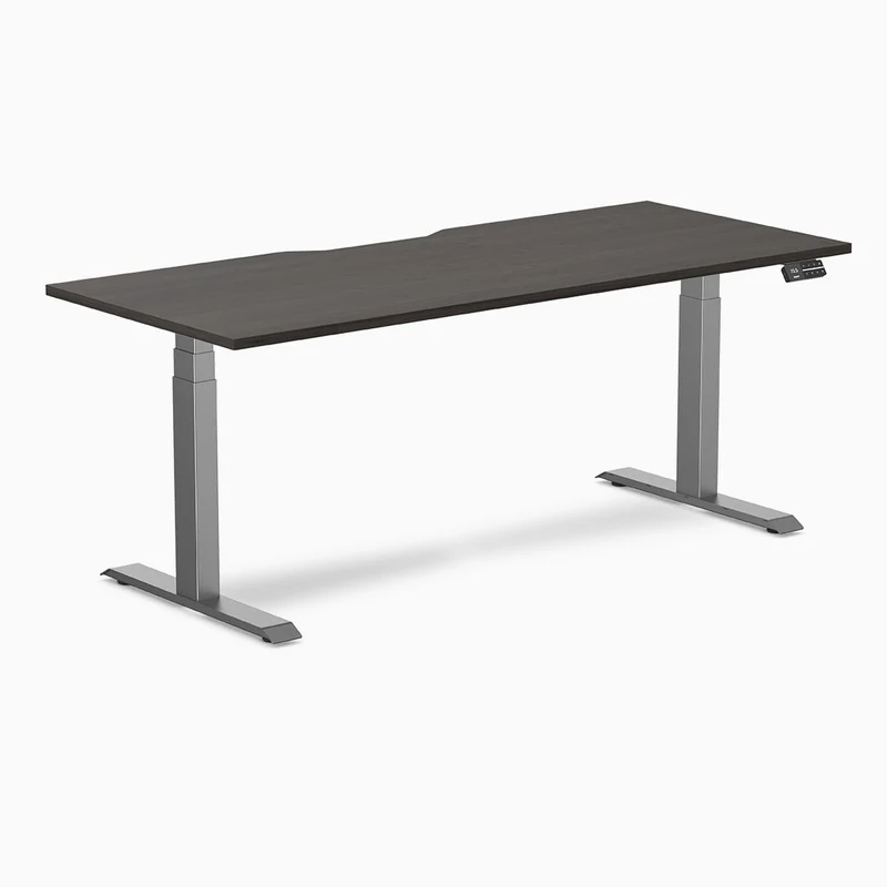 Desky Dual Scalloped Laminate Sit Stand Desk