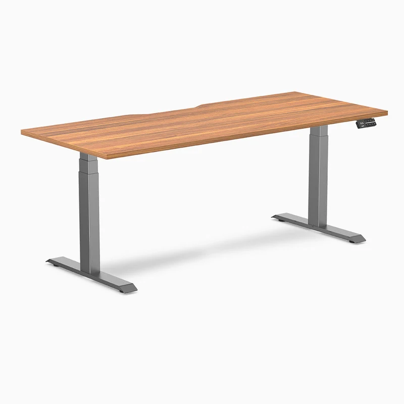 Desky Dual Scalloped Laminate Sit Stand Desk