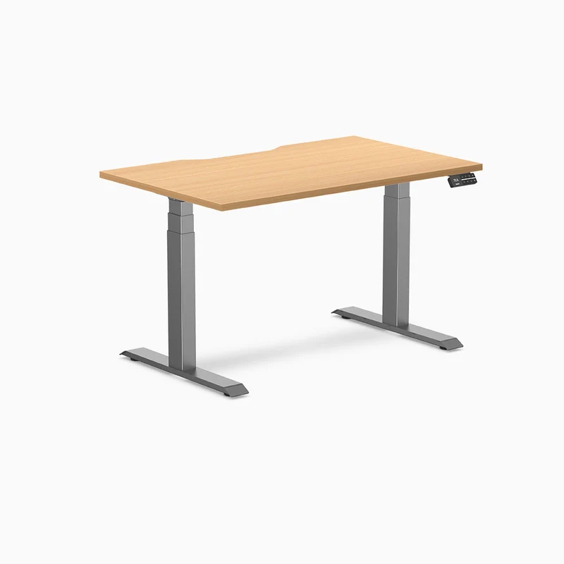 Desky Dual Scalloped Laminate Sit Stand Desk