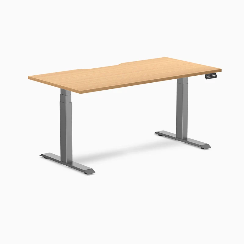 Desky Dual Scalloped Laminate Sit Stand Desk