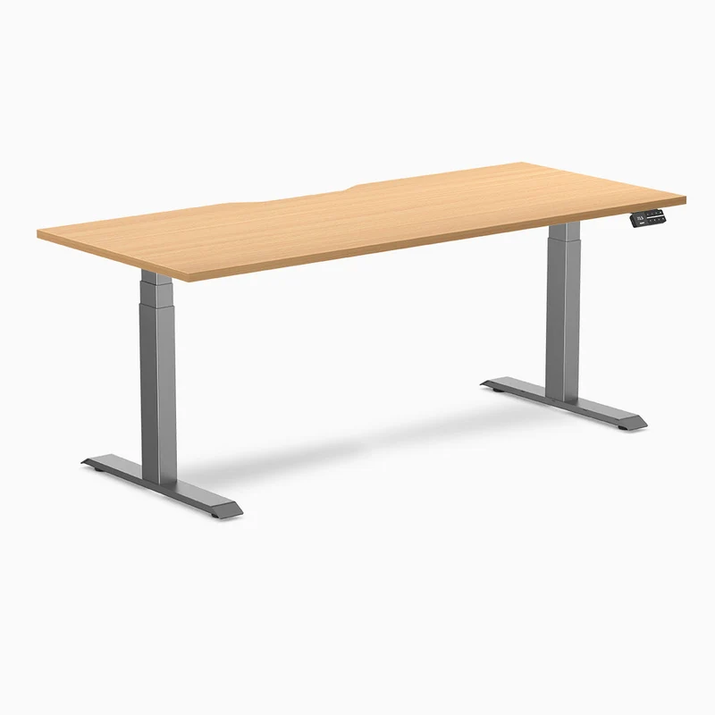 Desky Dual Scalloped Laminate Sit Stand Desk