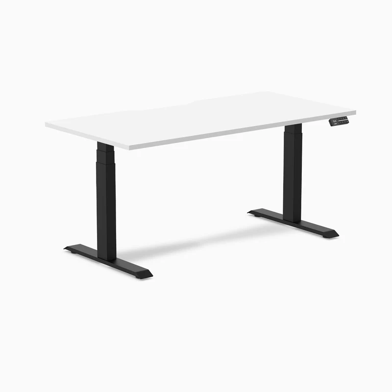 Desky Dual Scalloped Laminate Sit Stand Desk
