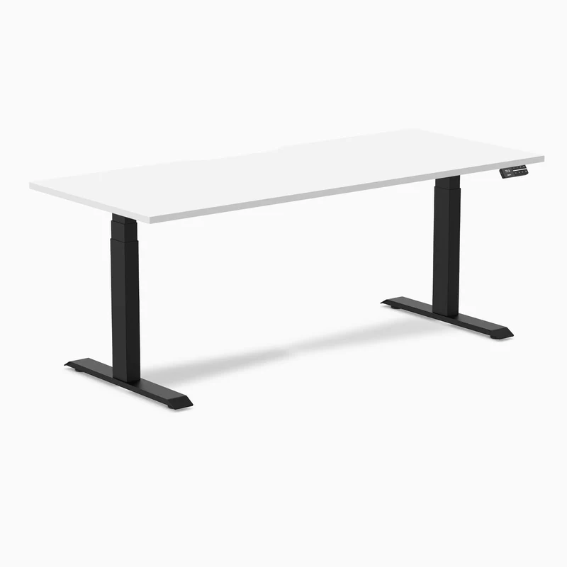 Desky Dual Scalloped Laminate Sit Stand Desk
