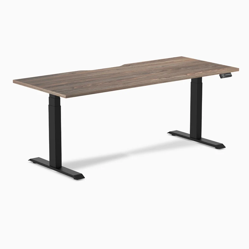 Desky Dual Scalloped Laminate Sit Stand Desk