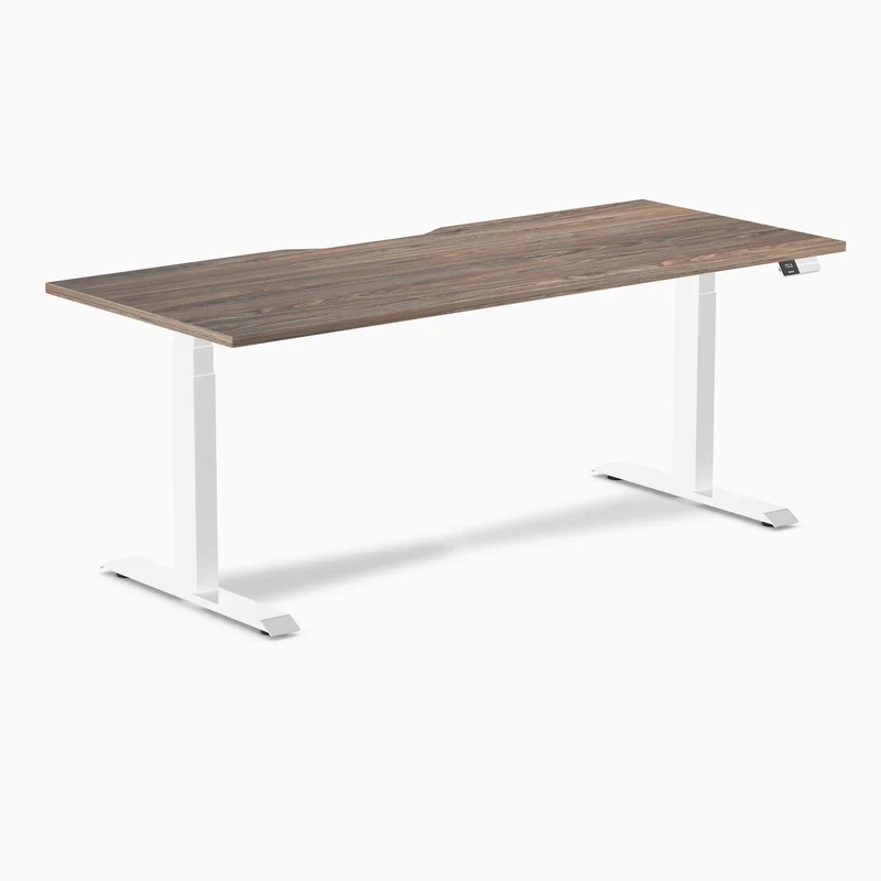 Desky Dual Scalloped Laminate Sit Stand Desk