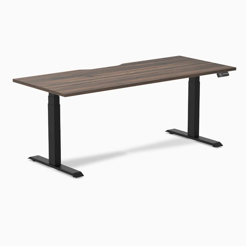 Desky Dual Scalloped Laminate Sit Stand Desk