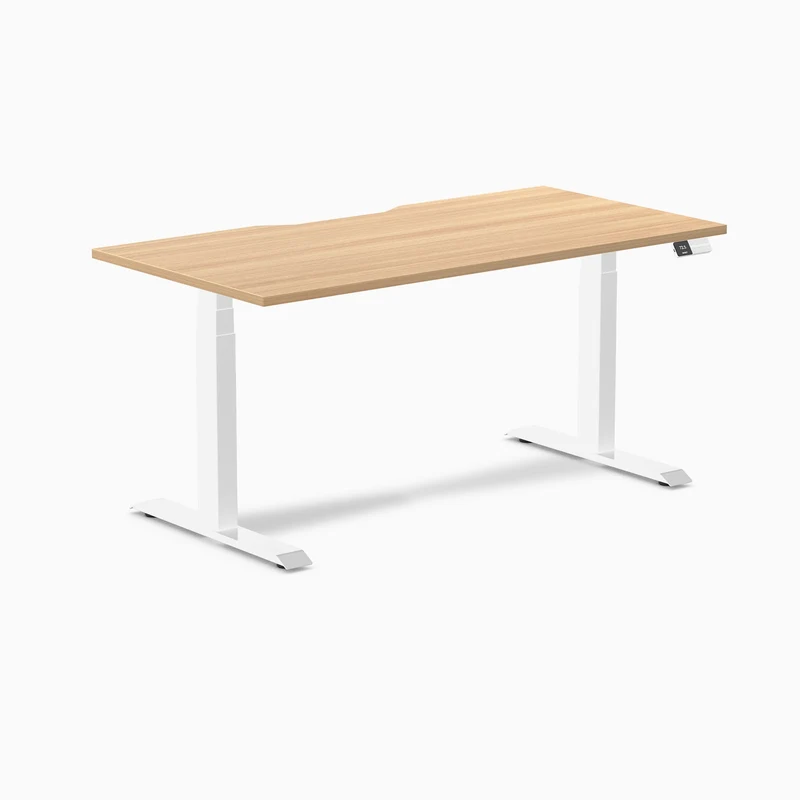 Desky Dual Scalloped Laminate Sit Stand Desk