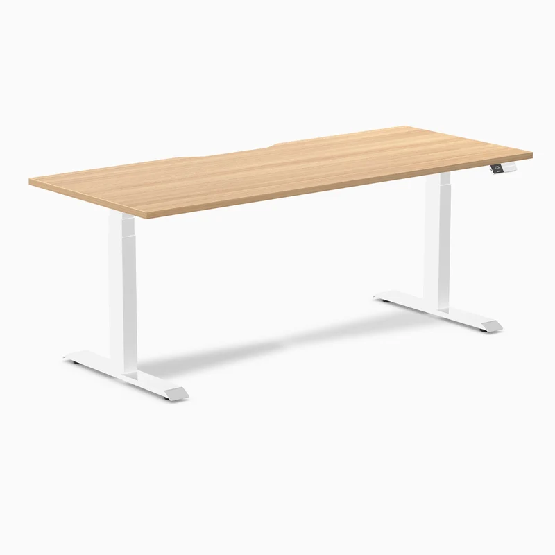 Desky Dual Scalloped Laminate Sit Stand Desk