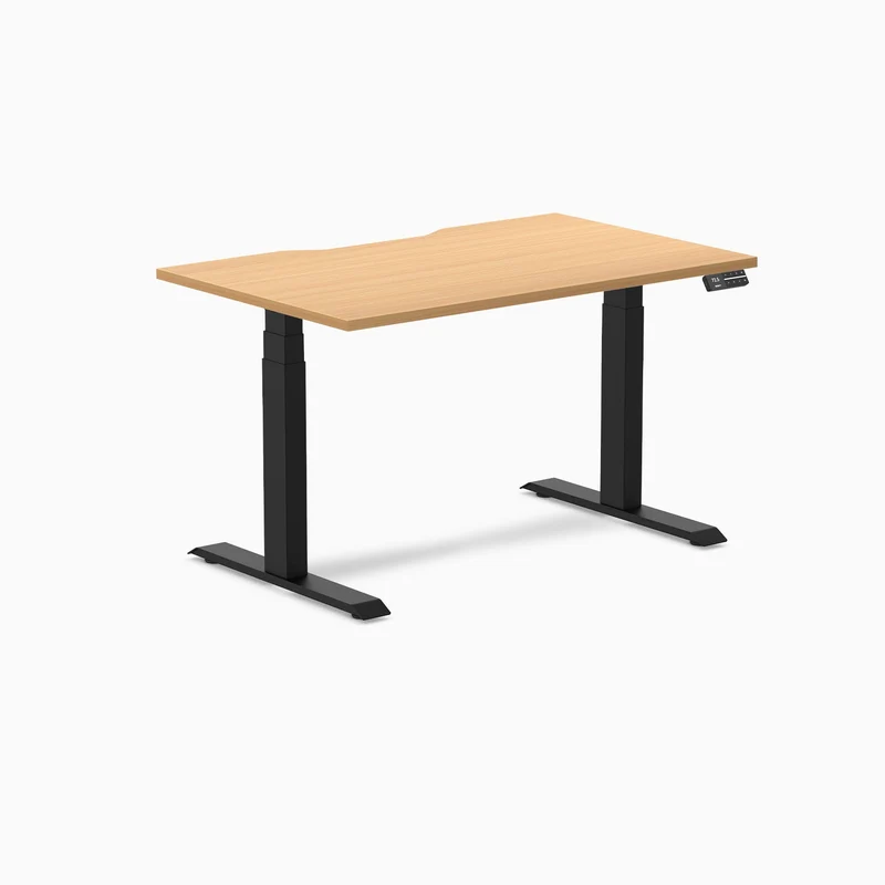 Desky Dual Scalloped Laminate Sit Stand Desk
