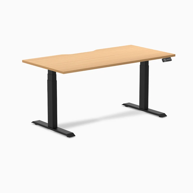 Desky Dual Scalloped Laminate Sit Stand Desk