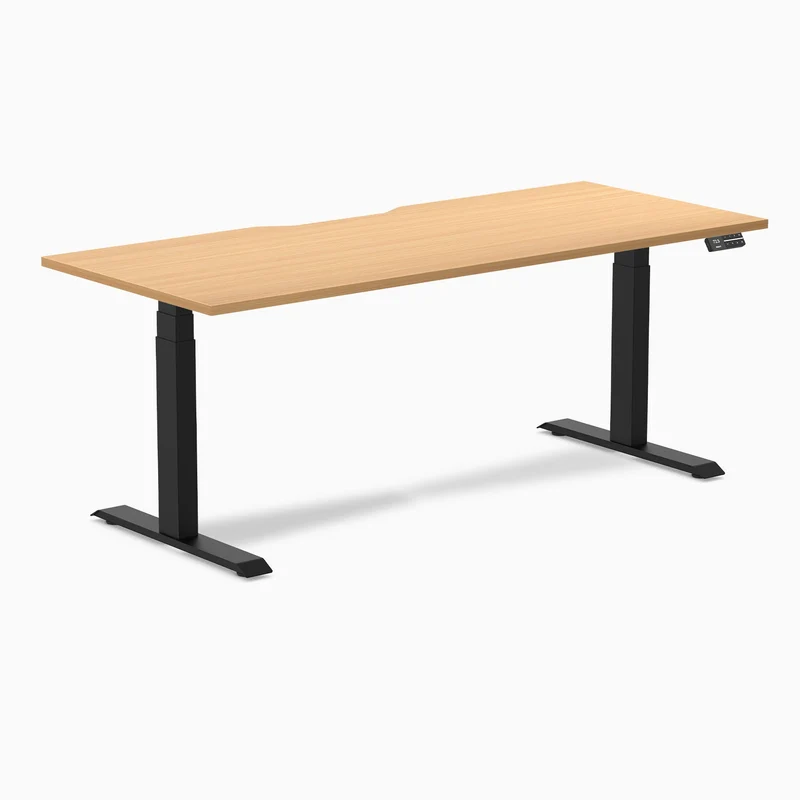 Desky Dual Scalloped Laminate Sit Stand Desk