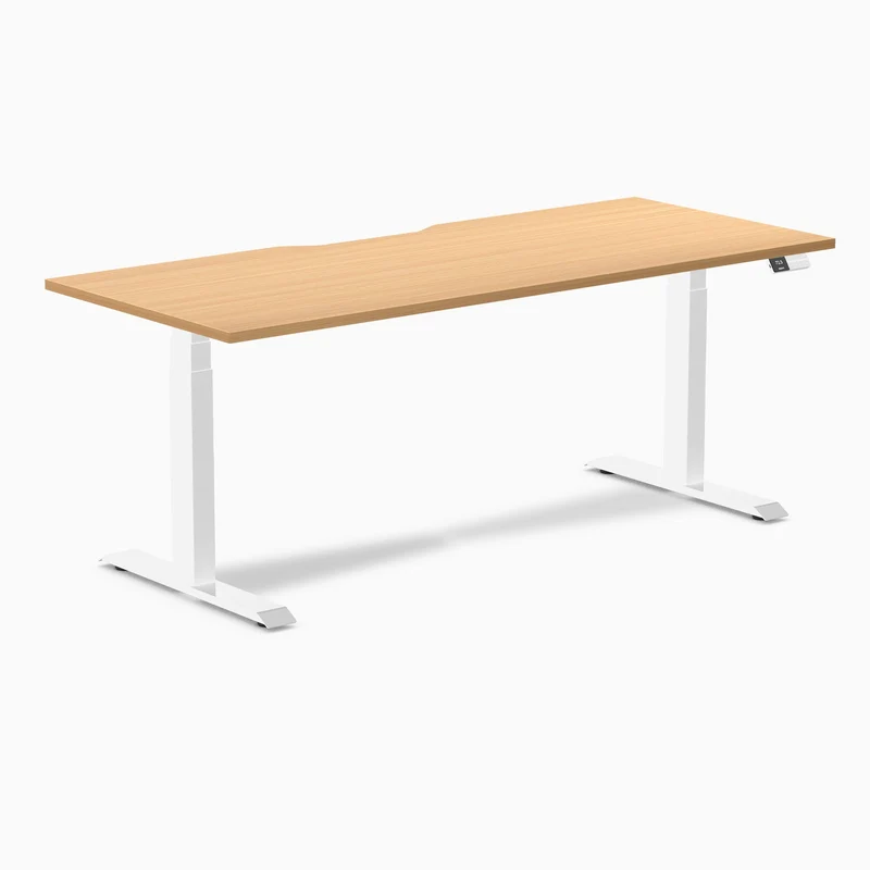 Desky Dual Scalloped Laminate Sit Stand Desk
