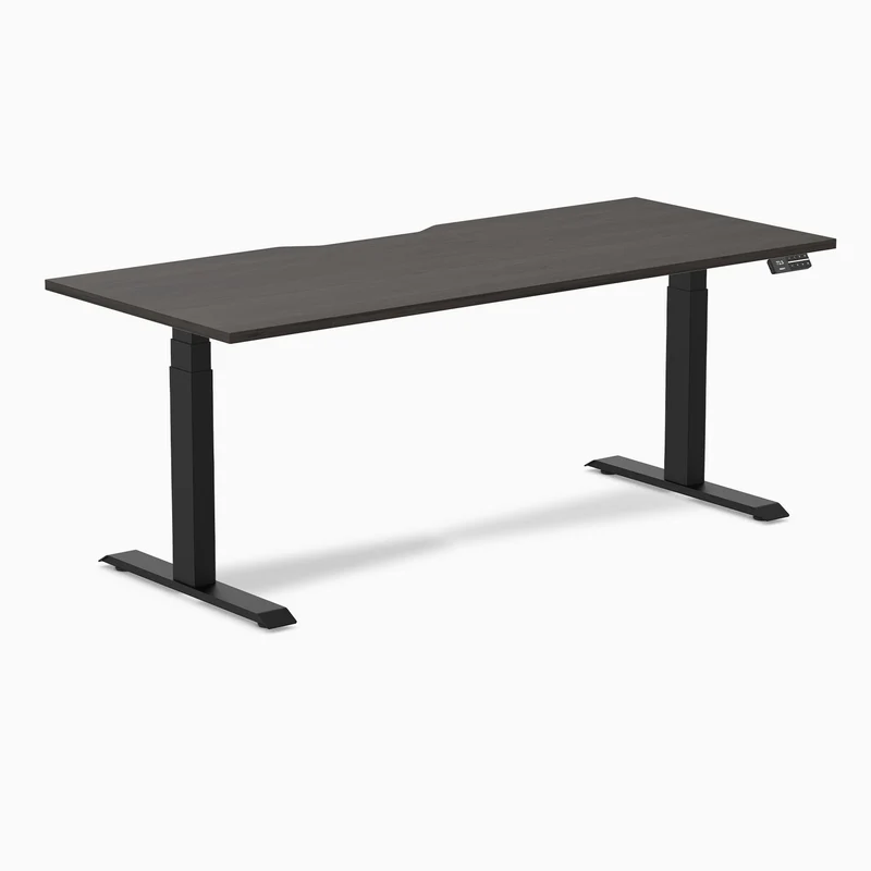 Desky Dual Scalloped Laminate Sit Stand Desk