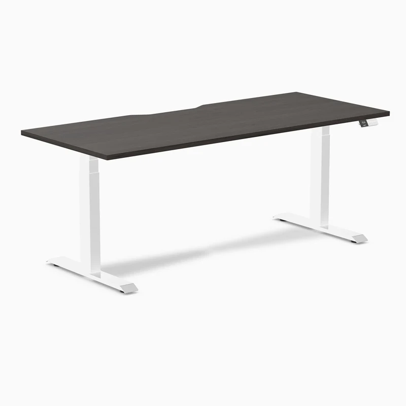 Desky Dual Scalloped Laminate Sit Stand Desk